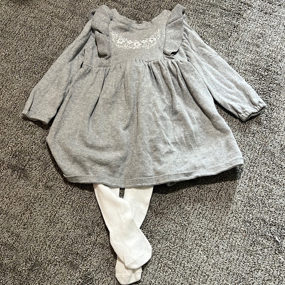Carter’s Sweater Dress with tights